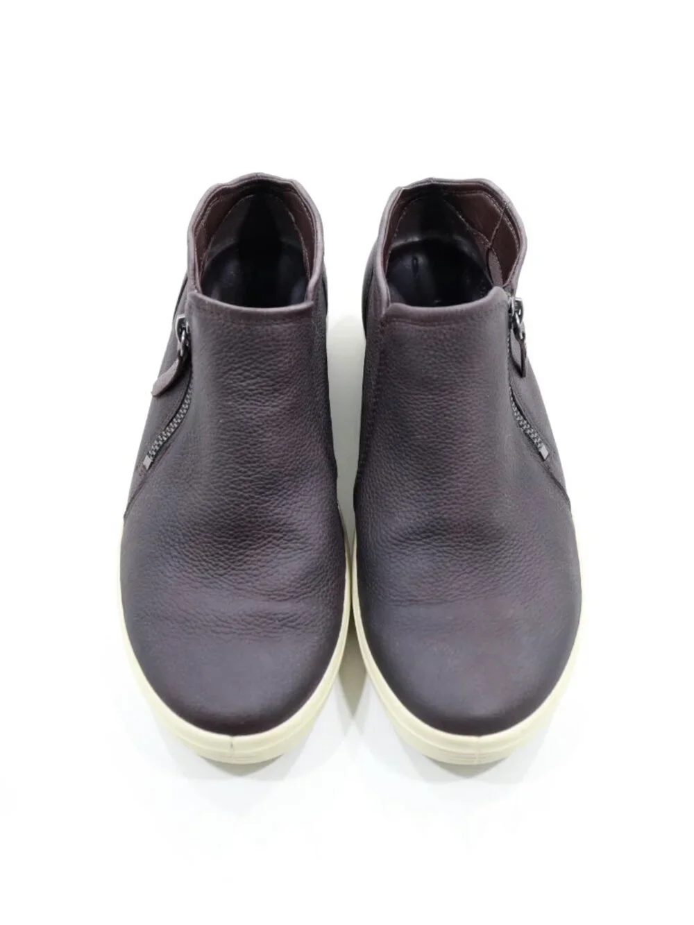 Ecco Soft 7 Brown Leather Zip Flat Ankle Boots - Women's 8/EU 39
